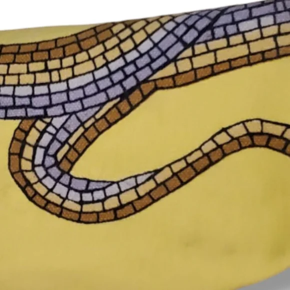 INOUI EDITIONS Mosaic Octopus Yellow Cosmetic Pouch Clutch - Picture 5 of 12